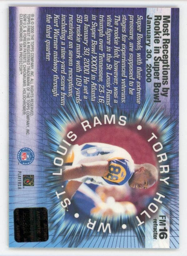 Torry Holt 2000 Topps Finest Moments Auto Refractor #FM16