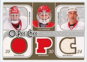 Hasek/Osgood/Chelios 2008-09 OPC Materials Triple Jersey #3M-CHO