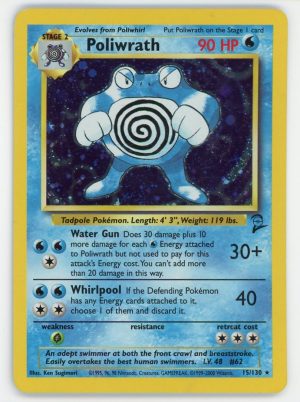 Poliwrath Pokemon Base Set 2 Holo Rare 15/130