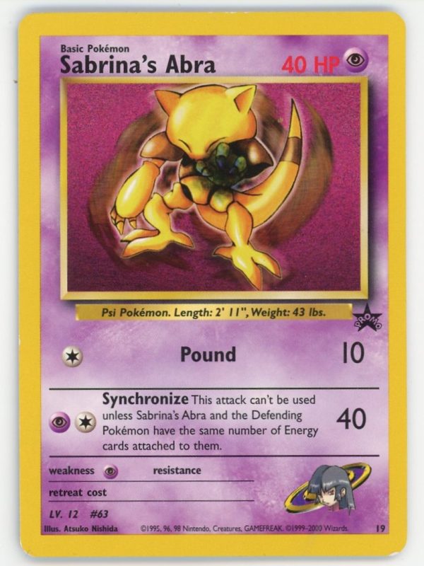 Sabrina's Abra Pokemon Black Star Promo #19