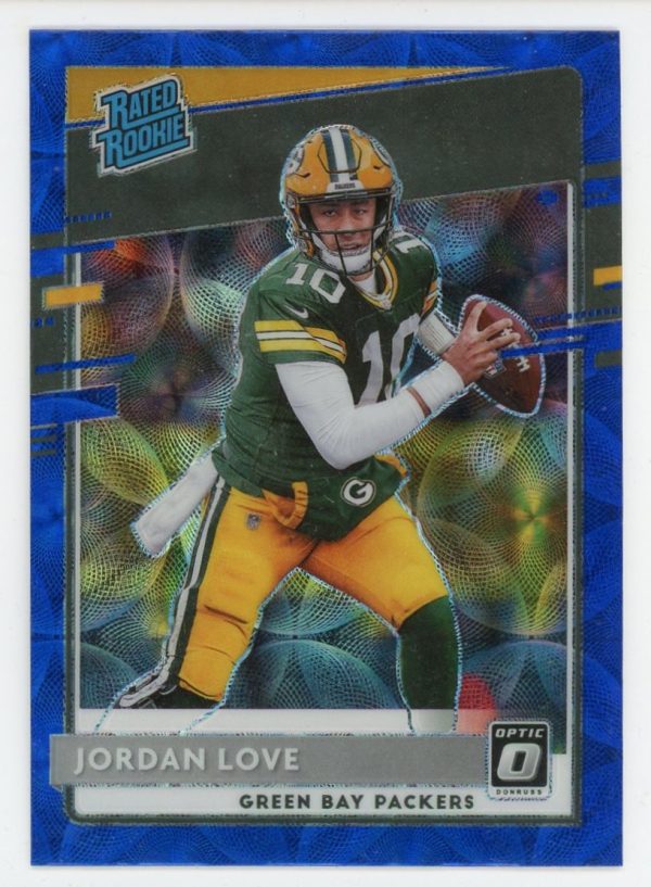 Donruss Optic 2020 Jordan Love Rated Rookie Blue Scope Prizm RC #154