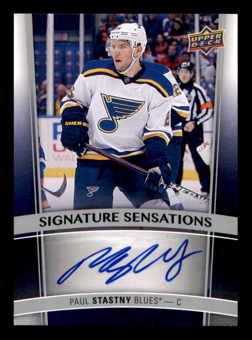 Paul Stastny Blues Ud 2015 16 Signature Sensations Autographed Cardss