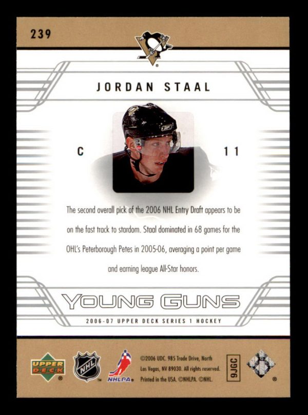 Jordan Staal Penguins UD 2006-07 Young Guns Rookie Card#239