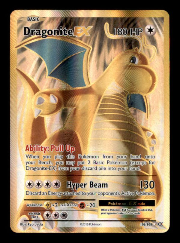Pokemon Dragonite EX Card #106/108 Evolutions Halo