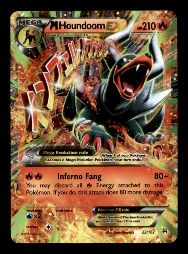 Pokemon Mega M Houndoom EX 22/162 XY Breakthrough Ultra Rare Holo