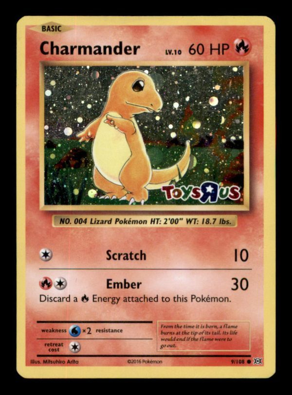 Pokemon Charmander 9/108 XY Evolutions ToysRus Promo Holo Rare