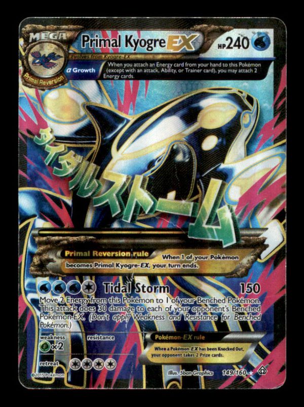 Pokemon Mega Primal Kyogre EX 149/160 Primal Clash Full Art Ultra Rare Holo