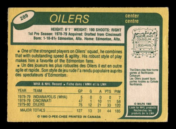 Mark Messier Oilers OPC 1980-81 #289