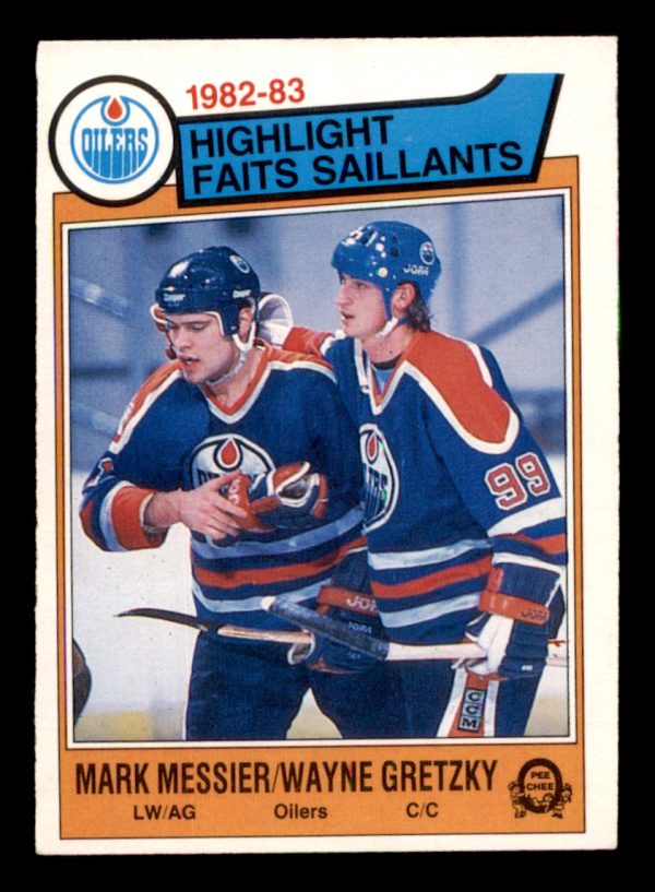 Mark Messier/Wayne Gretzky Oilers OPC 1982-83 Highlight Faits Saillants Card#23