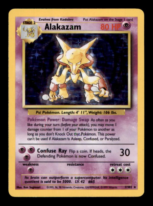 Pokemon Alakazam 1/102 Base Set Holo Rare