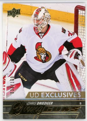 Chris Driedger 2015-16 UD Young Guns Exclusives 036/100 #482