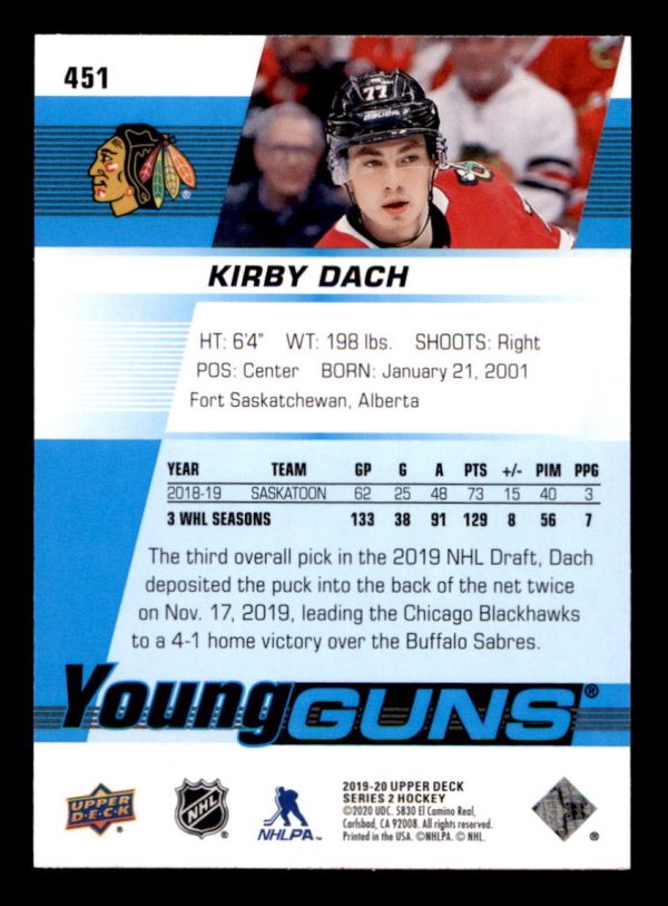 Kirby Dach Blackhawks YG 2018-19 #451
