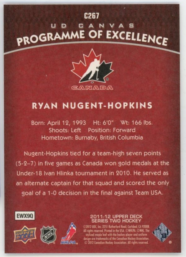 Ryan Nugent-Hopkins 2011-12 Upper Deck POE Canvas RC #C267