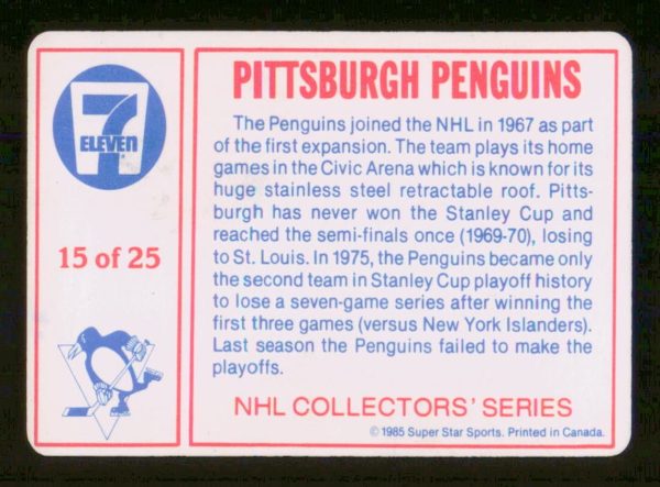 Mario Lemieux & Mike Bullard Pittsburg Penguins 1985-86 Card 15/25
