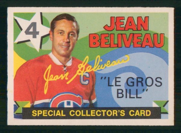 Jean Beliveau Canadiens 1971-72 OPC Le Gros Bill Card #263