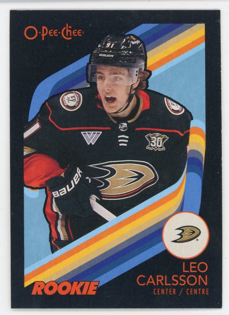 Leo Carlsson 2023-24 OPC Black Border Retro Rookie 089/100 #599 ...