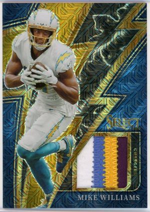 Mike Williams 2022 Panini Select Football Sparks Jersey Card Gold /10 #SP-26