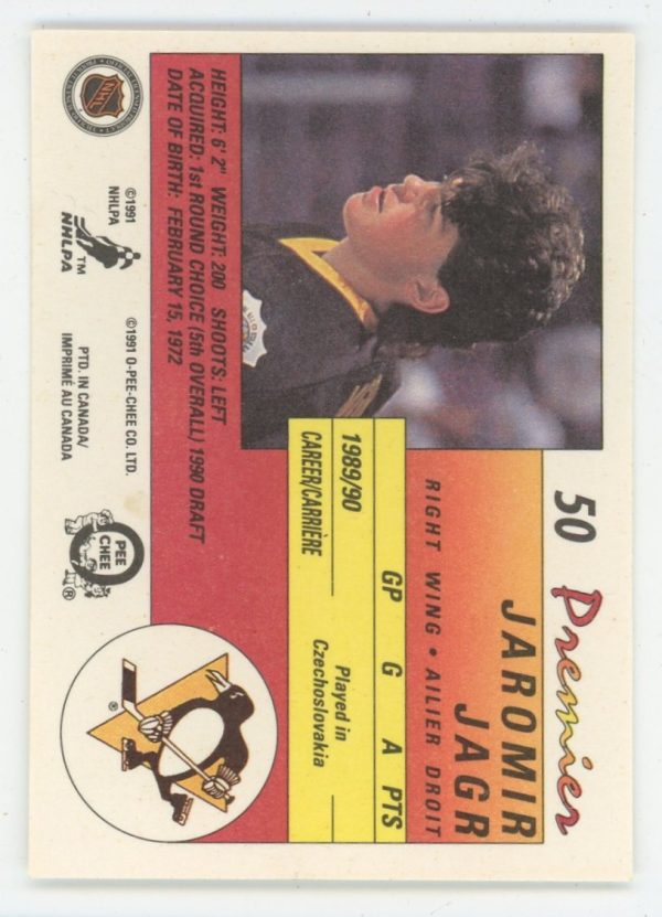 Jaromir Jagr 1990-91 O-Pee-Chee Premier Rookie Card #50
