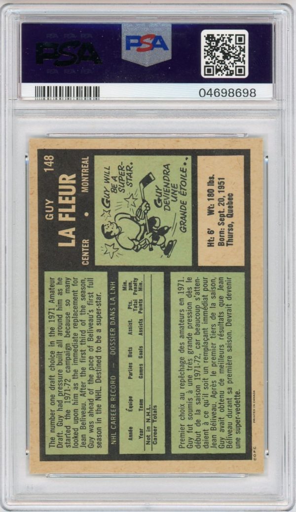 Guy Lafleur 1971-72 O-Pee-Chee Rookie Card #148 PSA 7 NM!