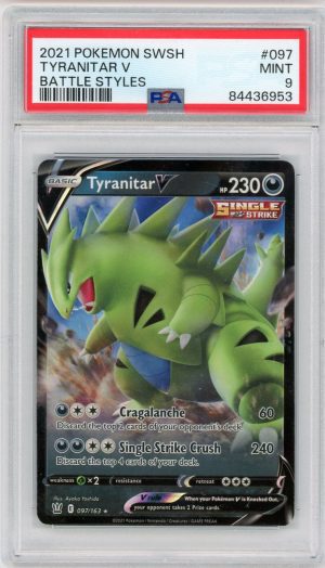 Tyranitar V Pokemon Battle Styles 097/163 PSA 9