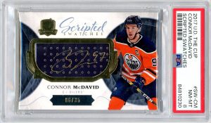 Connor McDavid 2017-18 UD The Cup Scripted Swatches Auto 06/35 #SW-CM PSA 8