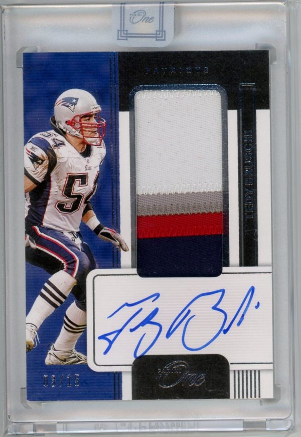Tedy Bruschi Patriots Panini One 2021 Autographed Card #87 03/15