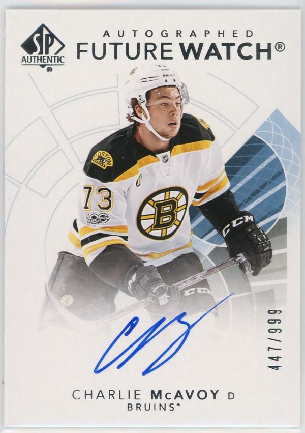 Charlie McAvoy 2017-18 SP Authentic Future Watch Auto/999 #447