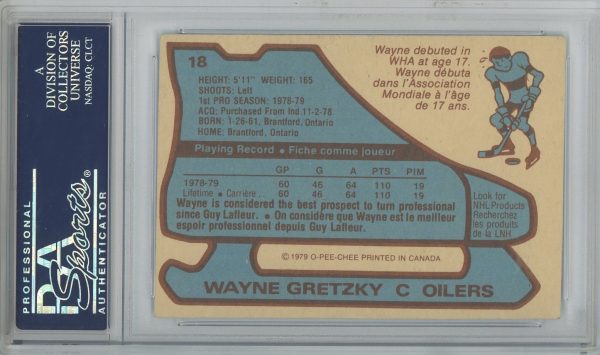 Wayne Gretzky Oilers OPC 1979-80 Rookie Card#18 PSA 3.5