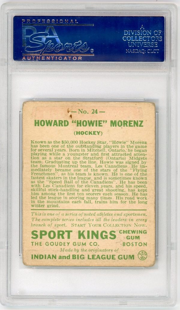 Howie Morenz Canadiens Sport Kings 1933-34 Card #24 PSA 2