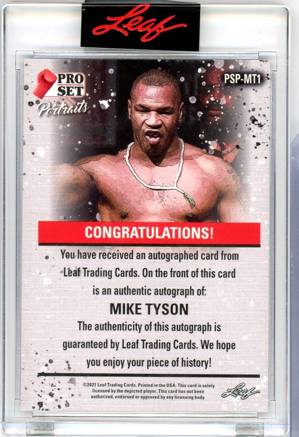 Mike Tyson Leaf 2021 Pro Set Portraits Autographed Card #PSP-MT1 3/6