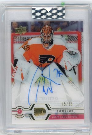 Carter Hart Flyers UD 2019-20 Autographed Exclusives Clear Cut Card#CC-CH 09/35