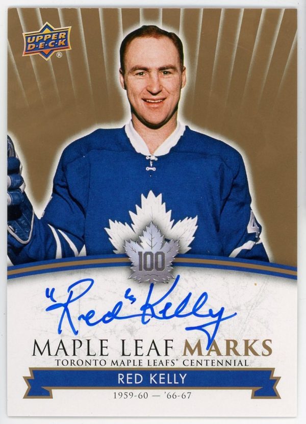 Red Kelly 2017-18 Maple Leafs Centennial Maple Leafs Marks Group A Auto MLM-RK