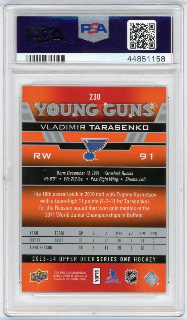 Vladimir Tarasenko 2013-14 Upper Deck Series 1 Young Guns #230 PSA 10