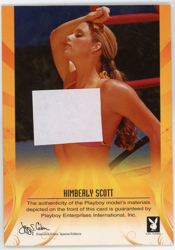 Kimberly Scott 2011 Playboy Worn Swimsuit Patch Card /115 RARE!
