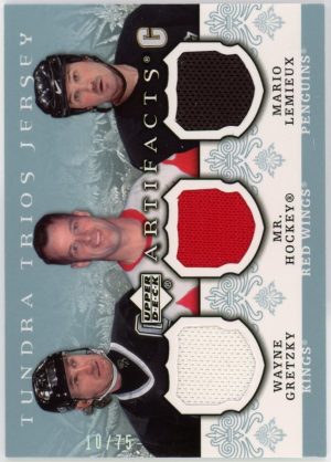 Gretzky, Howe, Lemieux 2007-08 UD Artifacts Tundra Trios Jersey Card #T3-LGH