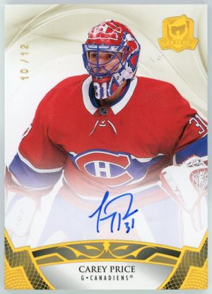 Carey Price 2020-21 UD The Cup Gold Base Auto /12 #71