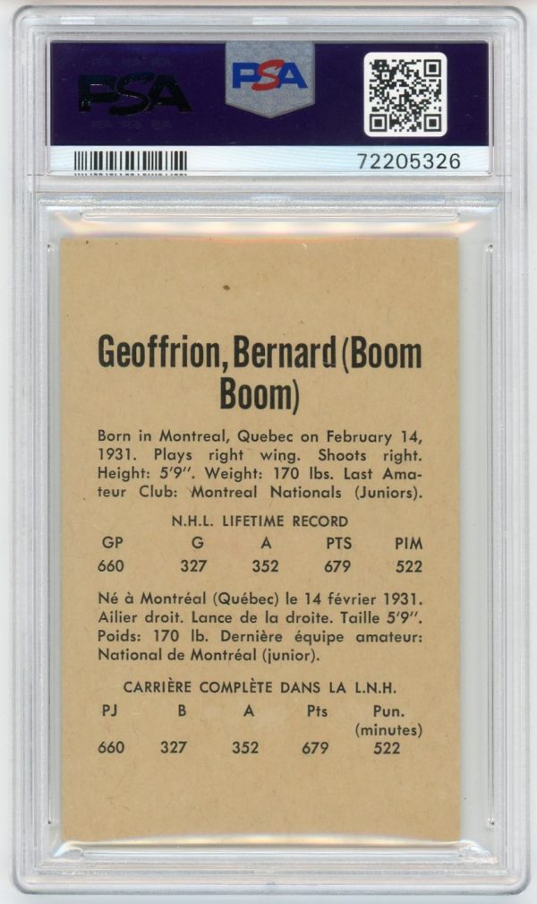 Bernard Geoffrion Canadiens 1962-63 Parkhurst Card #48 PSA 4