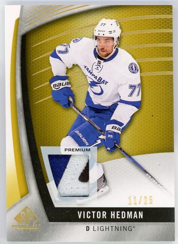 Victor Hedman 2017-18 UD SP Game Used Gold Patch /25 #2