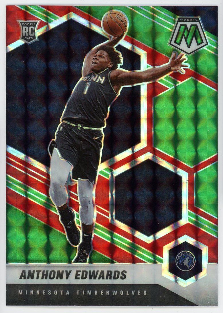 Anthony Edwards 2020 21 Panini Mosaic Choice Red Green Prizm Rookie Card 201 Froggers House 