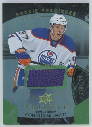 Connor McDavid Oilers UD 2015-16 Trilogy Jersey Rookie Premieres Card#101 250/599