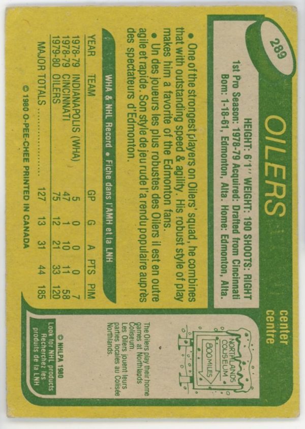 1980-81 Mark Messier Oilers OPC Rookie Card #289