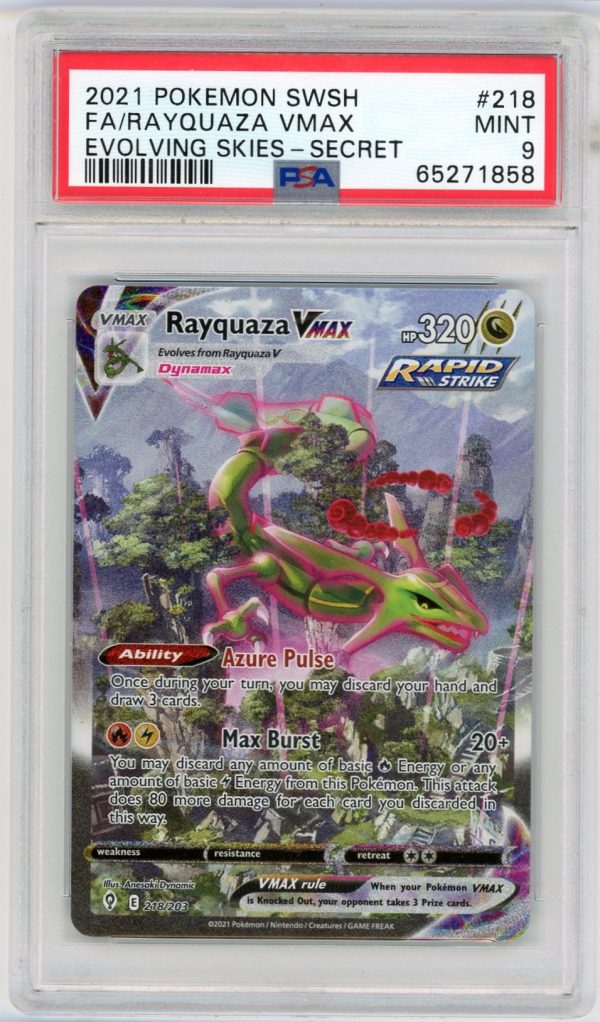 Rayquaza VMAX Pokemon Evolving Skies Secret 218/203 PSA 9