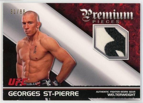 Georges St-Pierre 2012 Topps UFC Knockout Premium Pieces Relic 31/88 Card #PP-GSP