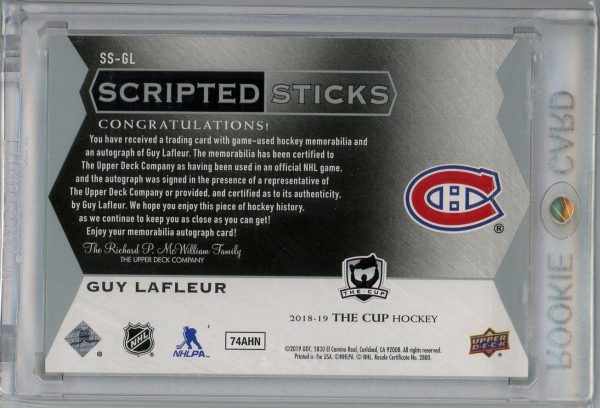 Guy Lafleur Canadians UD 2018-19 Scripted Sticks Card #SS-GL 04/15