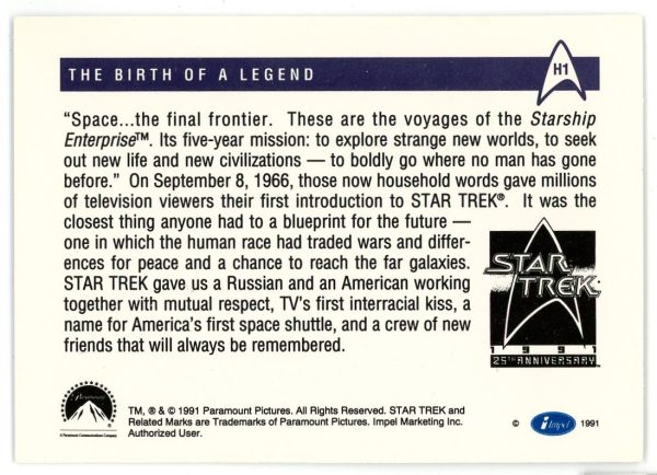 1991 Impel Star Trek Starship Enterprise Holo "The Birth Of A Legend" #H1