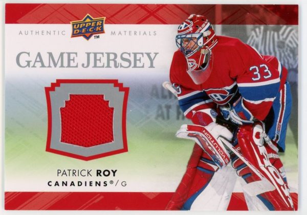 2007-08 Patrick Roy Canadiens UD Game Used Patch Card #GJ2-PR