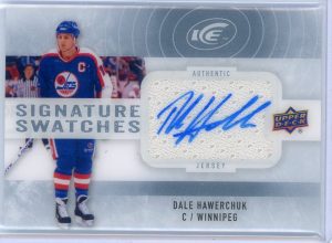 Dale Hawerchuk Jets 2014-15 UD ICE Signature Swatches Auto Card #SS-DH