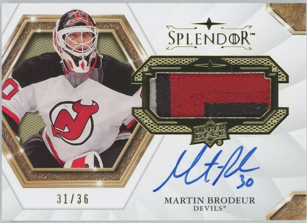 Martin Brodeur Devils UD 2019-20 Splendor Autographed Card #SP-MB 31/36