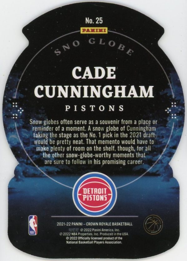 Cade Cunningham 2021-22 Panini Crown Royale Asia Red Sno Globe RC #25