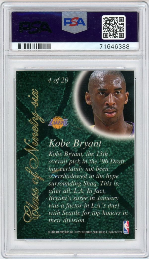 Kobe Bryant 1996-97 Flair Showcase Class Of '98 Rookie Card #4 PSA 8